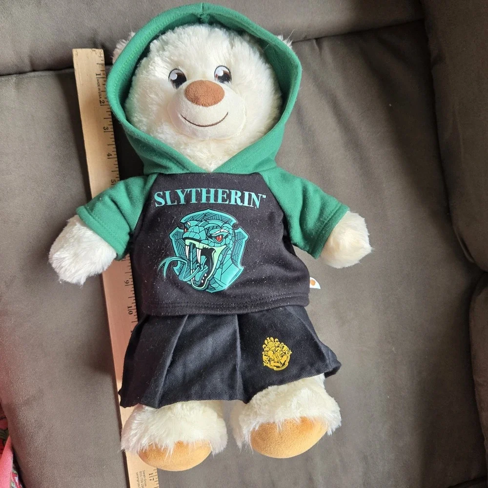 Build A Bear White‎ Plush Harry Potter Slytherin Outfit Hoodie Shirt Skirt BABW